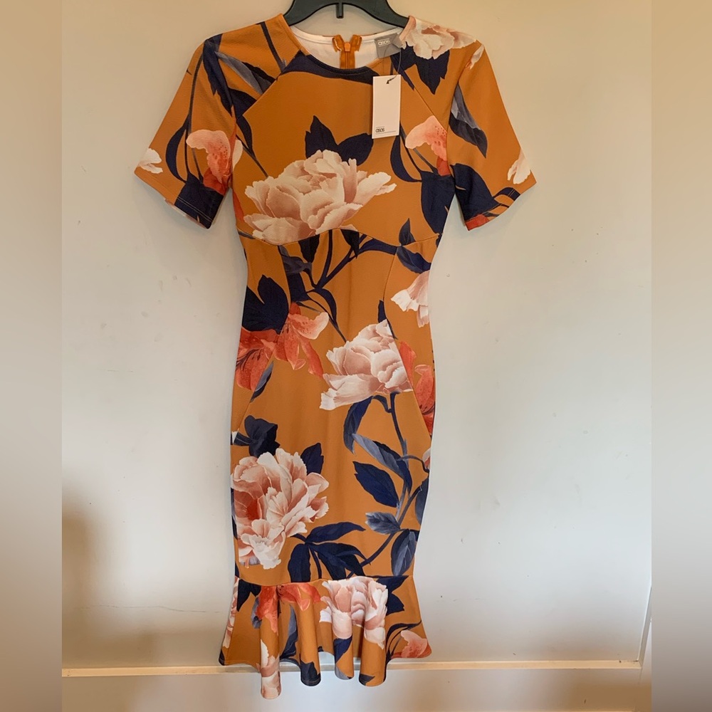 ASOS floral peplum dress